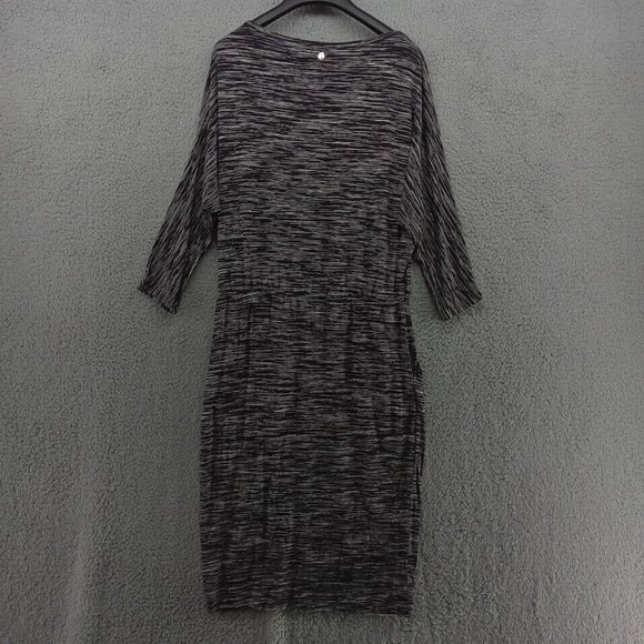 Trina Turk Dress Womens Medium Black & White Blouson Drop Shoulder 3/4 Sleeve - Picture 5 of 9